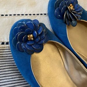Brand new blue suede flats